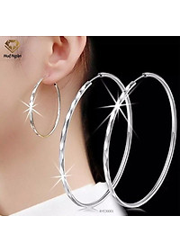Bông tai bạc Ý 925 Huệ Ngân - Vòng tròn cá tính RYE30001