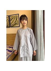 áo lam đi chùa, đồ phật tử, hò tuyển thống nút thắt, thời trang nữ tay dài