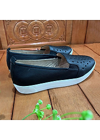 Giày Slip on da bò thật  Trường Hải  da mề mại thời trang nữ cao cấp có 2 màu đen , trắng SL130