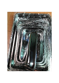 Khay inox sâu lòng và khay inox thấp lòng đủ cỡ mâm inox chữ nhật đựng thức ăn mâm làm bánh mâm inox tiệm cơm mâm cơm