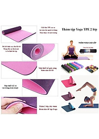 Thảm Tập Yoga TPE 2 Lớp PEAFLO Cao Cấp dày 6mm Kèm Túi