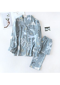 Đồ Bộ Nữ Dài Tay, Pijama Mặc Nhà Cho Nữ Bigsize Azuno BN2111 Chất Liệu Cotton Lụa Có Thể Mặc Mùa Hè
