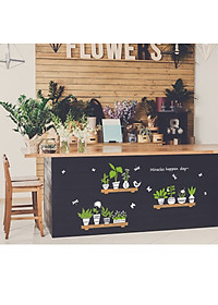 Decal dán tường kệ hoa trang trí SK6093DS