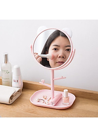 Gương Trang Điểm [CUTE01] Tai Mèo Xoay 360 độ | Có Móc Treo Phụ Kiện - Hàng chính hãng 