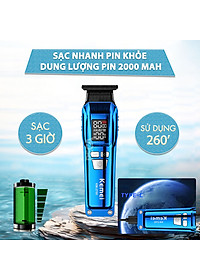 Tông đơ chấn viền Kemei KM-2795 lưỡi cắt mạ carbon DLC cao cấp công suất mạnh mẽ 8W sạc nhanh USB pin lâu - Chính hãng