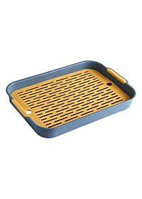 Khay đựng ly chén có rổ thoát nước siêu mỏng nhẹ phù hợp trang trí decor phòng hiện đại