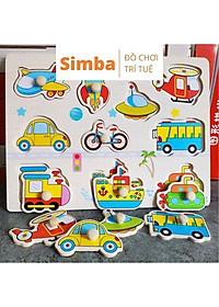 Bảng ghép hình núm gỗ cho bé đồ chơi nhiều chủ đề bảng núm gỗ phát triển trí tuệ