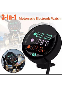 Đồng hồ báo giờ xe máy 3in1 CTR, báo nhiệt độ, vôn ắc quy mẫu mới loại tốt gắn các loại xe hàng cao cấp, phụ kiện xe máy