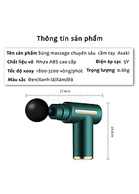 Máy Mát Xa Cầm Tay Súng Massage Toàn Thân 6 Cấp Độ Chuyên Sâu Vai Lưng Giảm Đau Mỏi, Dãn Cơ Sau Tập