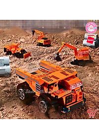 Đồ Chơi Xếp Hình Lắp Ráp 8 in 1 Qman 42204 - Xe Xây Dựng Xe Vận Tải Hạng Nặng (463 mảnh ghép) - Dành cho bé từ 6 tuổi