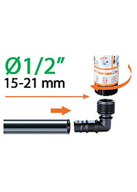 Nối ren (coren) 1/2", 1 hộp = 2 cái/ 1/2" Threaded Elbow 2pcs Claber 91082