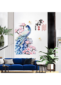 Decal dán tường Tranh Dán Tường Con Công Xanh SK9374