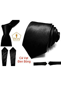 Ca Vat, Caravat, Cà Vạt, Cravat Đen Nam Bản Nhỏ 5Cm Dây Kéo Thắt Sẵn