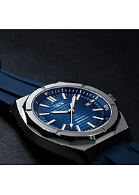 Đồng hồ nam chính hãng I&W CARNIVA 711G-S1 hàng mới,Kính sapphire chống xước ,Chống nước 50m ,Bảo hành chính hãng,Máy cơ (Automatic),dây cao su cao cấp, mặt xanh thiết kế đơn giản dễ đeo