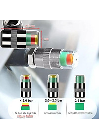 Nắp Van Lốp Ô Tô bằng Đồng kiểm tra cảnh báo Áp Suất Lốp có ốc hãm chống trộm