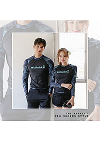 Bộ bơi đôi dài tay Nam và Nữ, set 3 chi tiết quần dài chống nắng, đồ bơi cho couple, có size nhỏ cho bé mặc đồ gia đình | KT022 | BN022