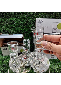 Bộ 6 Ly Uống Rượu Nhỏ 35ML Cao Cấp - Bộ 6 Chén Thủy Tinh Đế Dày Sáng Bóng - Cốc Uống Rượu Làm Từ Thủy Tinh Cao Cấp, Độ Tinh Khiết Cao, Siêu Trong