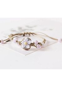 Vòng tay gốm thời trang 3D hoa chìm VGOM30