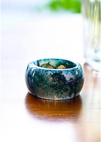 Nhẫn nam đá băng ngọc thủy tảo mệnh hỏa , mộc - Ngọc Quý Gemstones