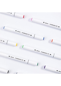 Bút màu marker kèm giấy thử màu thân tròn một đầu Deli - Marker hộp nhựa - 12/ 24/ 36/ 48/ 60 Màu -  70804