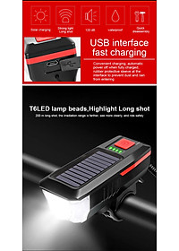 Năng Lượng Mặt Trời Đa Năng Đèn Xe Đạp Có Thể Sạc Qua USB Đèn Pha Xe Đạp Đèn Led Chống Nước Đèn Xe Đạp 3 Chế Độ LED Mountain Đèn Trước Xe Đạp Với 5 Chế Độ 120dB Còi Xe Đạp - Hàng Chính Hãng dododios