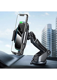 Bộ đế giữ điện thoại dùng trên xe hơi Baseus Light Electric Holder Wireless Charger 15W (tích hợp sạc nhanh không dây 15W và cảm biến tự động nhận diện thiết bị) LV637-BK [Hàng Chính Hãng]