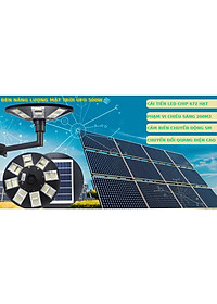 Đèn năng lượng mặt trời sân vườn UFO 500W (NEW 8 mắt kép)