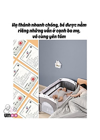 Nôi cũi vải gấp gọn đa năng umoo um-08108 chính hãng sang chảnh