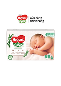 Tã/Bỉm dán sơ sinh Huggies Platinum NatureMade - Gói Super Jumbo S82/ NB60 - Hàng chính hãng
