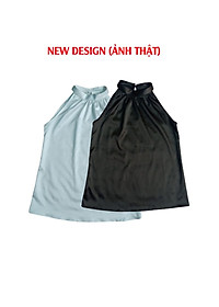 Áo kiểu nữ, Áo sát nách cổ yếm sang chảnh chất Lụa latin cao cấp thoáng mát New Design AO0012