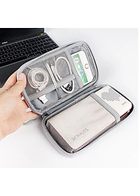 Túi đựng phụ kiện công nghệ đựng pin sạc dự phòng, điện thoại, cáp sạc usb, tai nghe có quai cầm, [Loại cao cấp - Màu Đen] Túi Đựng Phụ Kiện Công Nghệ Có Quai Cầm, Chống Nước - Hàng Chính Hãng dododios
