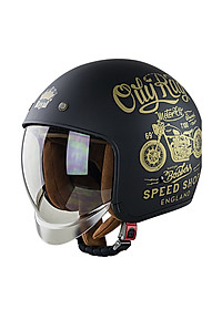 Mũ Bảo Hiểm 3/4 M139 - Đen Tem Vàng