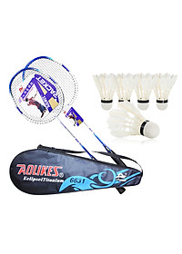 Combo bộ 2 vợt cầu lông AOLIKES YE-6631 và hộp 5 quả cầu cao cấp
