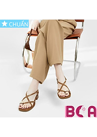 Giày sandal nữ đế thấp 3p RO569 ROSATA tại BCASHOP kết hợp kiểu xỏ ngón có điểm nhấn tại ngón cái độc đáo và thời trang