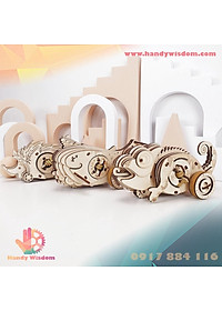 Mô hình gỗ chuyển động - Combo con nhím, tắc kè, cá voi - New Land MV05/6/7