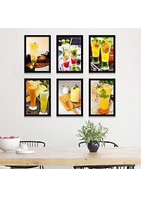 Tranh Bộ Treo Tường Trang Trí Quán Cafe, Nước Ép Sinh Tố, Đá Xay Cực Đẹp Tặng Kèm bộ ảnh như hình mẫu, đinh treo tranh và sơ đồ treo PGC302