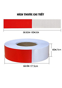 Cuộn Phản Quang 2 Màu Đỏ Trắng Bóc Dán Cho Xe Tải, Xe Container, Xe Hơi, Xe Ô tô Dài 45 Mét/ Cuộn Giúp An Toàn Ban Đêm Mai Lee
