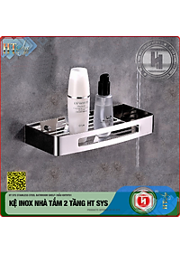 Kệ nhà tắm inox 304 HT SYS - Kệ để đồ phòng tắm 2 tầng đa năng - Chất liệu inox 304 cao cấp - Tích hợp móc treo đồ - LOẠI DÀY - Hàng Chính Hãng