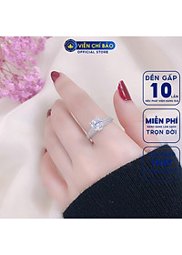 Nhẫn bạc nữ đá viền cao chất liệu bạc S925 thời trang phụ kiện trang sức nữ Viễn Chí Bảo N400638