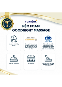 Nệm foam Goodnight Massage bán chạy tại Việt Nam 9cm tại Vua Nệm - Cấu trúc lượn sóng duy trì tư thế tự nhiên của cột sống