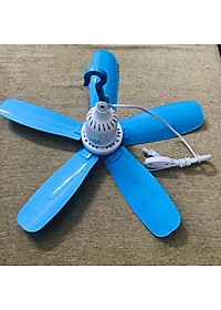 Quạt trần mini quạt treo màn cực mát tiết kiệm điện màu xanh