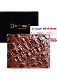 Ví Nam Vân Cá Sấu Huy Hoàng HT2118 (12.5 x 10 cm) - Nâu