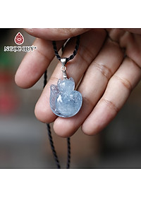 Mặt dây chuyền hồ ly 9 đuôi aquamarine mệnh thủy, mộc - Ngọc Quý Gemstones