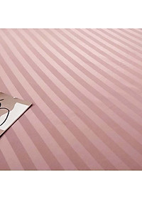 Bộ Ga Gối Cotton Kẻ 3F Lidaco Chuyên Dụng Cho Homestay, Khách Sạn - Hồng Phấn