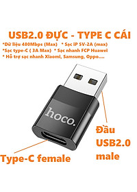 [ Type C  Adapter ] Đầu chuyển type C sang USB 3.0  / iP hỗ trợ OTG cho điện thoại tablet laptop hoco UA17 _ hàng chính hãng