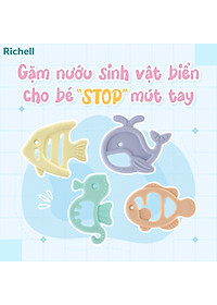 Gặm nướu sinh vật biển Richell Nhật silicone nguyên khối gặm nướu đồ chơi cho bé Baby