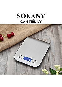 Cân tiểu ly 5kg Sokany SK-19026 màu bạc, chống nước, độ chính xác cao  - HÀNG CHÍNH HÃNG - DELIYA