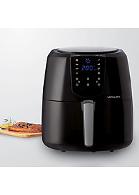 Nồi Chiên Không Dầu Điện Tử Lock&Lock EJF357 5.2 Lít - Hàng Chính Hãng, Điều Chỉnh Nhiệt Độ, Hẹn Giờ, Giữ Ấm, Kèm Chảo Nướng và Ống Hút Thẳng Inox 304