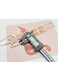 Combo Vòng đeo tay Ngọc Trai nuôi cấy tự nhiên, Mixed màu, hạt bầu dục, 5-7li, freesize, Kèm Bản PHOTOCOPY Giấy KIỂM ĐỊNH, hộp đựng lót Nhung gấm