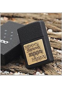 Bật Lửa Zippo Brass Emblem Black Crackle 362